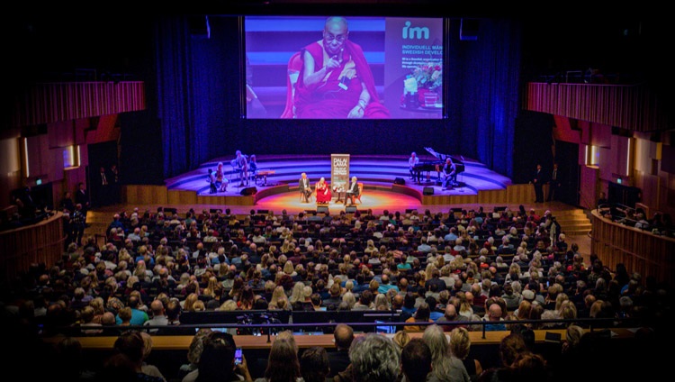 Ein Blick auf Malmö Live während des Vortrages von Seiner Heiligkeit dem Dalai Lama in Malmö, Schweden am 12. September 2018. Foto: Erik Törner/IM