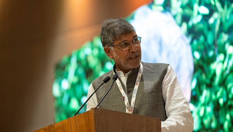 Nobelpreisträger Kailash Satyarthi am globalen Launch von SEE Learning. In Neu Delhi, Indien am 5. April 2019. Foto: Tenzin Choejor