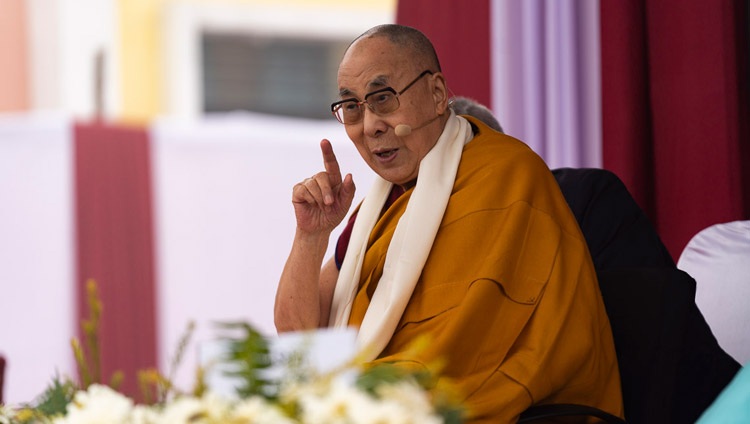 Seine Heiligkeit der Dalai Lama spricht am Indian Institute of Management in Bodhgaya, Bihar, Indien am 14. Januar 2020. Foto von Lobsang Tsering