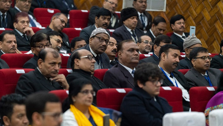 Das Publikum hört den Vortrag Seiner Heiligkeit des Dalai Lama in der Bihar Judicial Academy in Patna, Bihar, Indien am 18. Januar 2020. Foto von Lobsang Tsering
