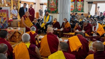 Seine Heiligkeit der Dalai Lama trifft in Ladakh ein